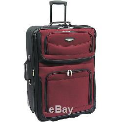 Traveler Choice Red Amsterdam 4-Piece Expandable Wheel Luggage Suitcase Tote Set