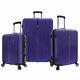 Traveler's Choice 3-piece Tasmania Purple Pure Polycarbonate Luggage Spinner Set