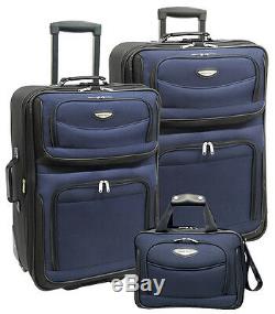 Traveler's Choice Amsterdam Blue 3-Piece Expand Rolling Luggage Suitcase Bag Set
