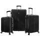 Traveler's Choice Black Tasmania 3pc 100% Polycarbonate Luggage Spinner Bag Set