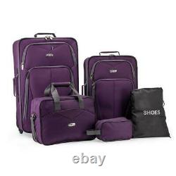 Traveler's Choice Elite Purple Luggage Whitfield 5-Piece Rolling Luggage Set