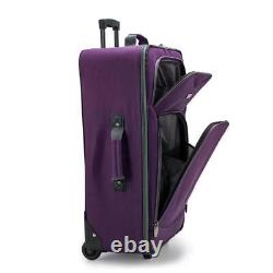 Traveler's Choice Luggage Set 5-Pcs Softside Lightweight Accessory Pocket Purple