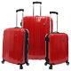 Traveler's Choice Red Sedona Pure Polycarbonate 3-piece Spinner Luggage Bag Set