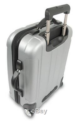 Traveler's Choice Silver Rome 3pc Hardcase Spinner Rolling Luggage Set TSA Lock