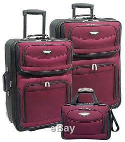 Travelers Choice Amsterdam Red 3-Piece Expandable Wheel Luggage Suitcase Bag Set