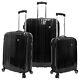 Travelers Choice Black Sedona 3pc Hardside Polycarbonate Spinner Luggage Bag Set