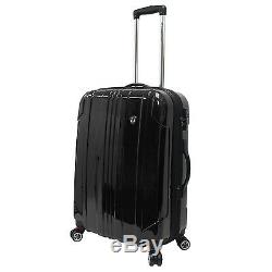 Travelers Choice Black Sedona 3pc Hardside Polycarbonate Spinner Luggage Bag Set