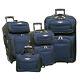 Travelers Choice Navy Amsterdam 4-piece Lightweight Rolling Luggage Suitcase Set