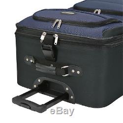 Travelers Choice Navy Amsterdam 4-Piece Lightweight Rolling Luggage Suitcase Set