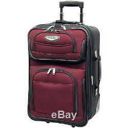 Travelers Choice Red Amsterdam 8pc Suitcase Tote Packing Cubes Wheel Luggage Set