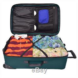 Travelers Choice Ultimate 5pc Teal Expand Luggage Tote Suitcase Travel Bag Set