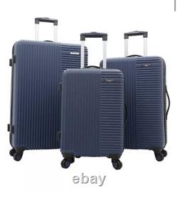 Travelers Club Basette 3-Pc. Hardside Luggage Set Blue- Brand New