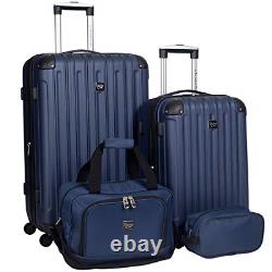 Travelers Club Midtown Hardside 4-Piece Luggage Travel Set Navy Blue