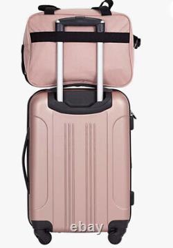 Travelers Club Midtown Hardside 4-Piece Luggage Travel Set, Rose Gold -NEW