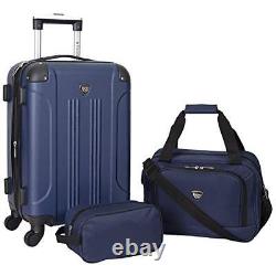 Travelers Club Sky Luggage Set Navy Blue 3 Piece Set
