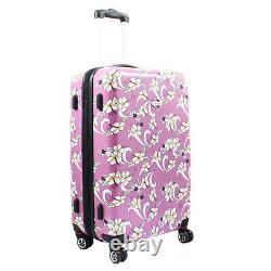 Tropical Flower 3-Piece Expandable Hardside Spinner Luggage Set Pink