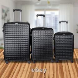 U 3 Piece Luggage Sets Hard Shell Travel ABS Suitcase Rolling Wheels 20 24 28