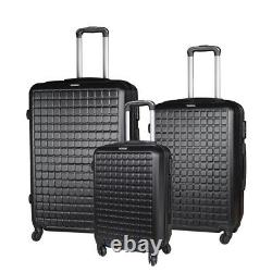 U 3 Piece Luggage Sets Hard Shell Travel ABS Suitcase Rolling Wheels 20 24 28