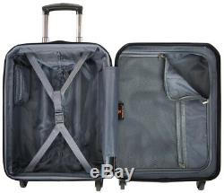 U. S. TRAVELER Luggage Set Smart Carry-on Spinner with USB Port, Black (2-Piece)