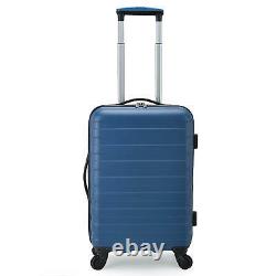 U. S. Traveler Bondi 3-Piece Spinner Luggage Set with USB Smart Carry-On In Navy