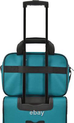 U. S. Traveler Rio Rugged Fabric Expandable Carry-on Luggage Set 4 Wheel, Teal