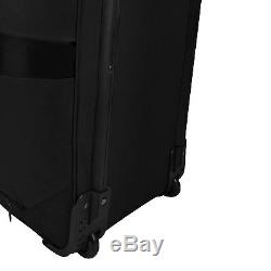 US Traveler Oakton 4pc Black Rolling Luggage Suitcase Duffel Travel Tote Bag Set