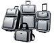 Us Traveler Silver New Yorker 4pc Expandable Rolling Luggage Suitcase Travel Set