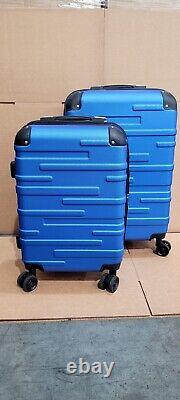 USED Coolife Blue 2 piece set TSA Lock ABS material hard shell size 20 24 A09