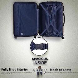 USED Coolife Navy 2 piece set TSA Lock ABS material hard shell size 20 24 A12
