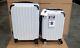 Used Coolife White Grid Abs+pc Luggage Suitcase Tsa Lock Set Size 20 24 A01