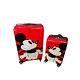 Used Daddy And Me! Mickey Mouse 2 Piece Hard Luggage Set, Red/black