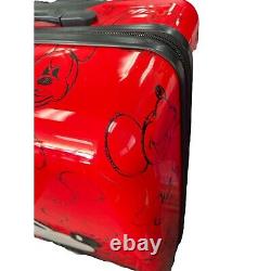 USED Daddy and Me! Mickey Mouse 2 Piece Hard Luggage Set, Red/Black