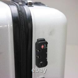 Used Coolife 2 Piece Set Hard Shell Suitcase Luggage TSA Lock White B422 $179