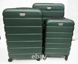 Used Coolife 3 Piece Set Suitcase Luggage TSA Lock Travel Dark Green A482 $179