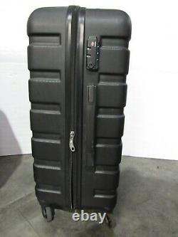 Used Coolife 3 Piece hard shell Suitcase Luggage Set with TSA Lock Black A42