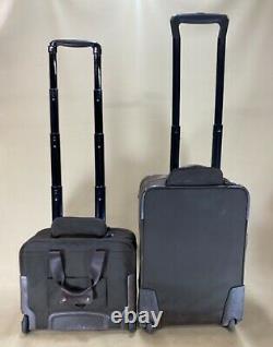 Used TUMI Brown Set 16 Briefcase 26102BH & 20Upright Carry On Suitcase 22902BH