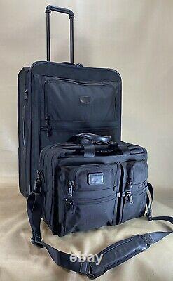 Used TUMI Exp Black Set 16 T-Pass Brief & 24 Upright Check Suitcase 2283D3