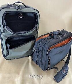 Used TUMI T-TECH Carry On Set 22 Suitcase 5722GRY & 5664D 18 Laptop Briefcase