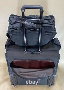 Used Tumi USA Black Ballistic Nylon Set 17 Briefcase & 24 Wheeled Garment Bag