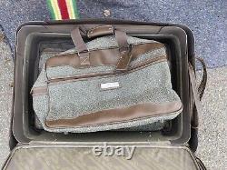 VTG 1980s Jordache 4 Piece Tweed Luggage Set Suitcase, Carry-On, Wardrobe EUC