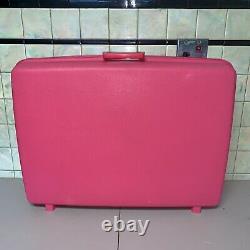 VTG Hot Pink Samsonite Saturn Suitcase Set Hard Shell Luggage Large Medium + KEY