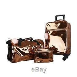 VUE Metallic Collection Premium Carry On 3pc Luggage Set 2070-Rose Gold