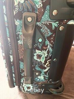 Vera Bradley Java Blue Rolling 19 Luggage with Rolling Duffle Bag. Retired
