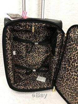 Victoria Secret 3PC Wheelie Suitcase Luggage Set 100% Leather Purse & Passport