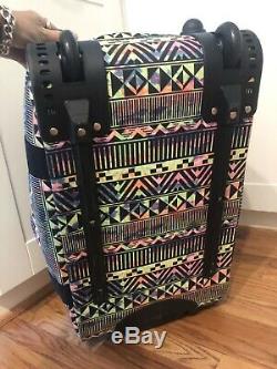 Victoria's Secret Pink Aztec 3 Piece Travel Set Luggage Wheelie Duffle Suitcase