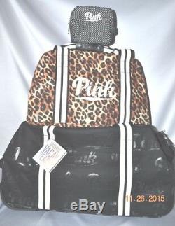 Victorias Secret Pink LEOPARD 3 Pc Luggage Wheelie Duffel Bag Set Suitcase NWT