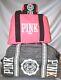 Victorias Secret Pink Marl 3 Pc Wheelie Luggage Set Suitcase Carry On Duffle Bag