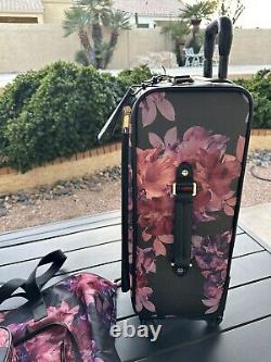 Victorias secret carry on travel suitcase wheelie floral new 3 Pc Set Very Rare