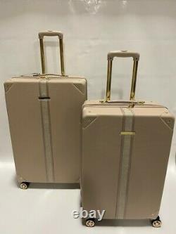 Vince Camuto 28/24 Luggage Set Spinner Wheels Gold Studs Latte Msrp $700