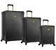 Vince Camuto 3 Piece Hardside Spinner Luggage Suitcase Set Black With Gold Hardwar